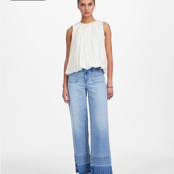 Madewell Sleeveless Crewneck Bubble Top - Picture 2 of 5